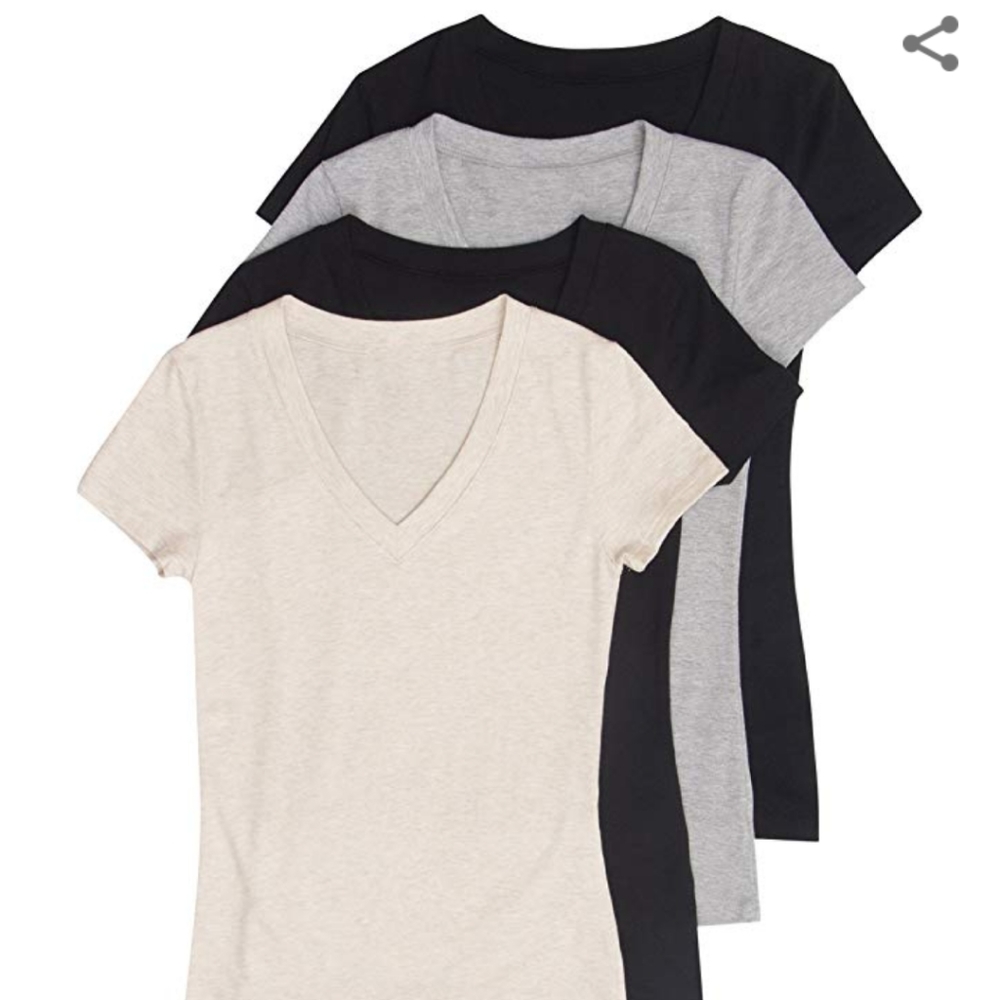 Four Pack Medium Ambience VNeck Women's Shirt